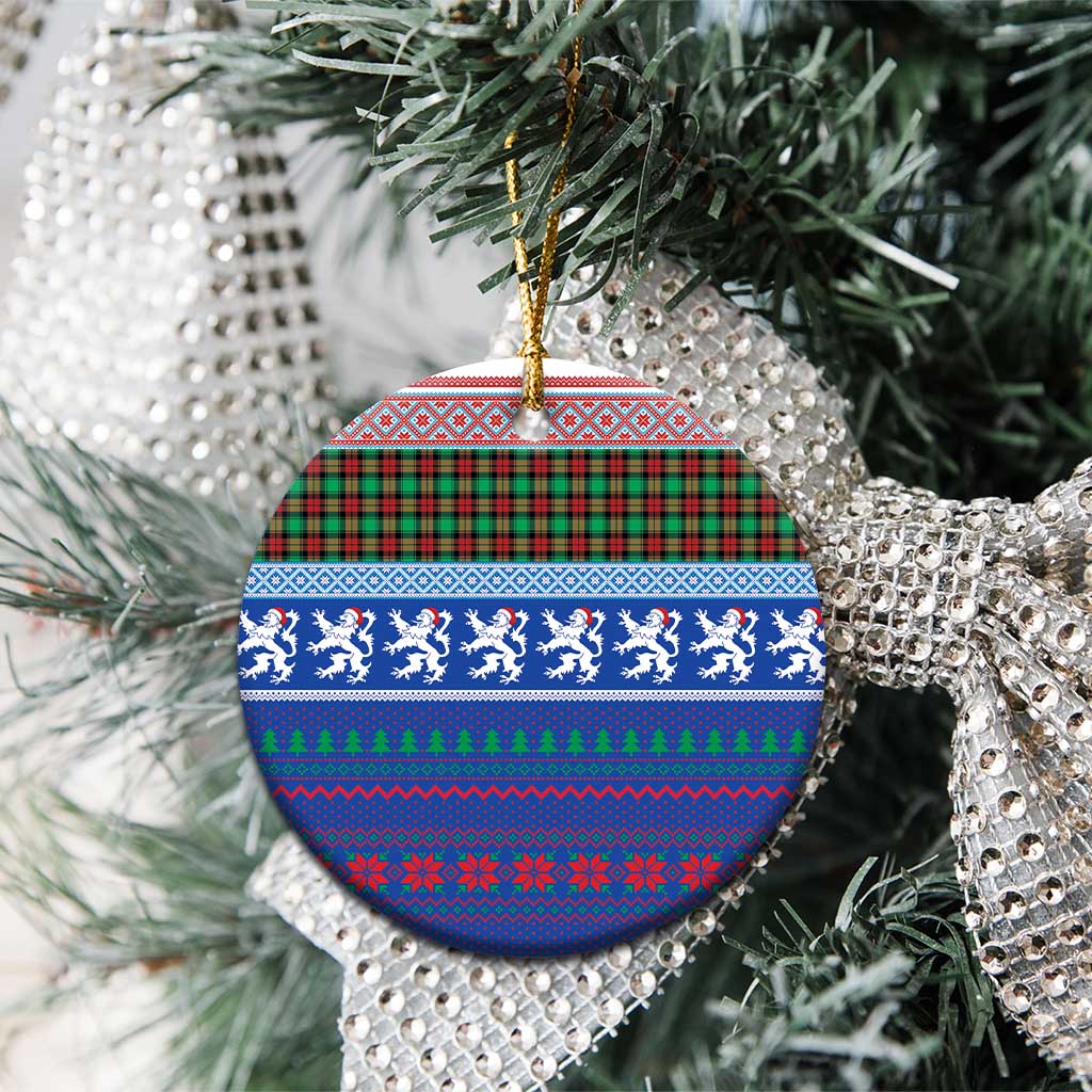 Scottish Christmas Ceramic Ornament Xmas Royal Lions and Tartan LT03