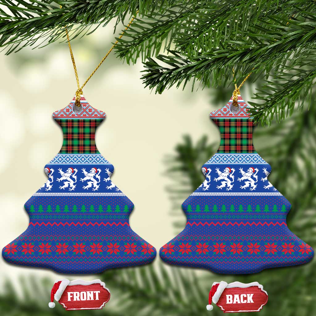 Scottish Christmas Ceramic Ornament Xmas Royal Lions and Tartan LT03