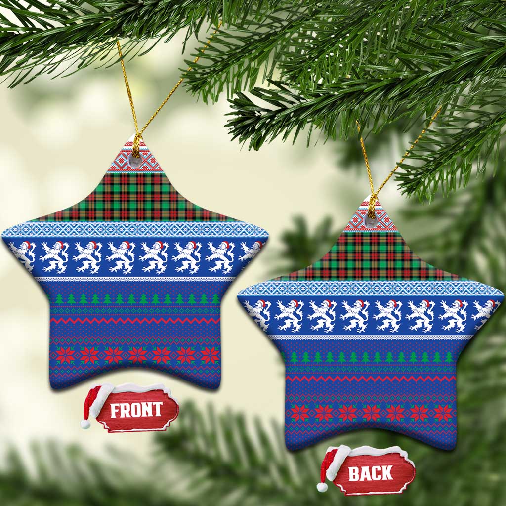 Scottish Christmas Ceramic Ornament Xmas Royal Lions and Tartan LT03