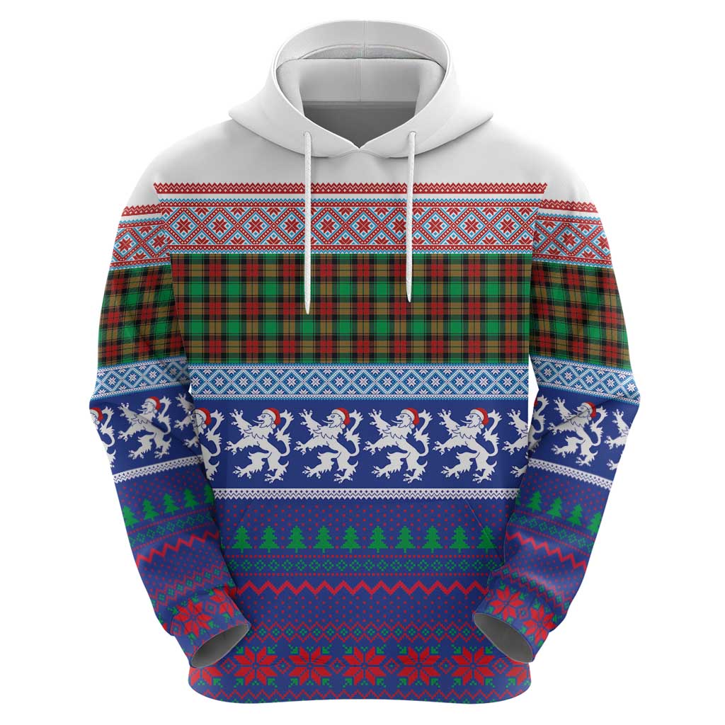 Scottish Christmas Hoodie Xmas Royal Lions and Tartan LT03