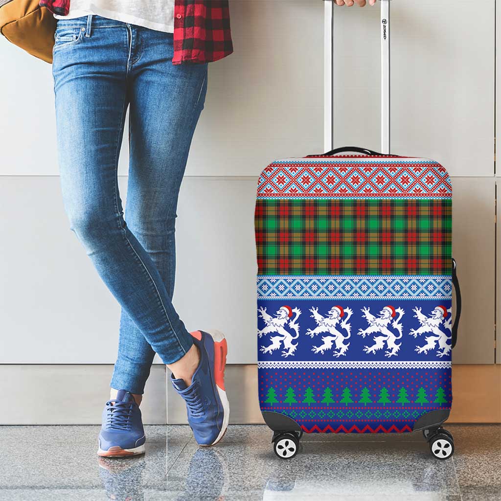 Scottish Christmas Luggage Cover Xmas Royal Lions and Tartan LT03