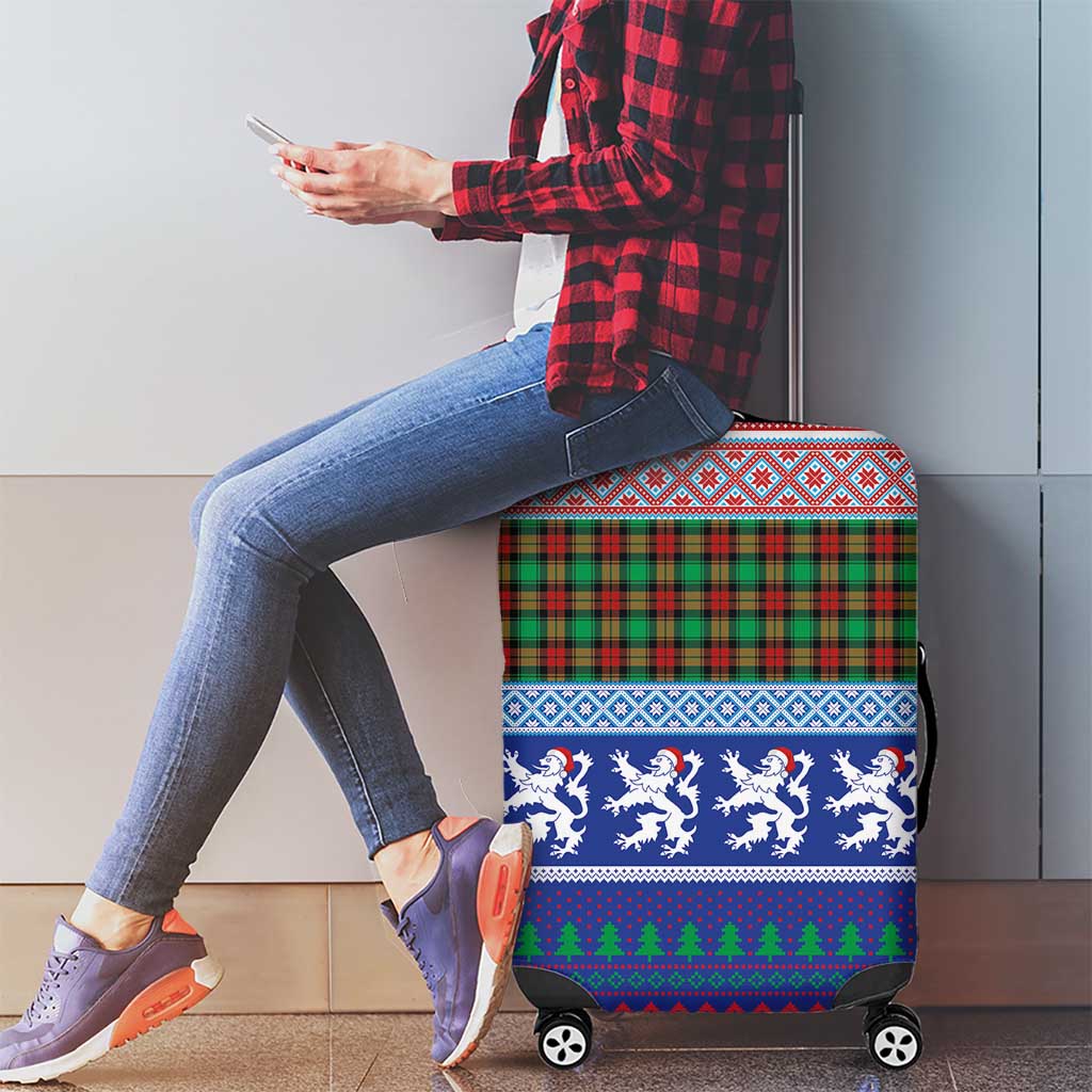 Scottish Christmas Luggage Cover Xmas Royal Lions and Tartan LT03