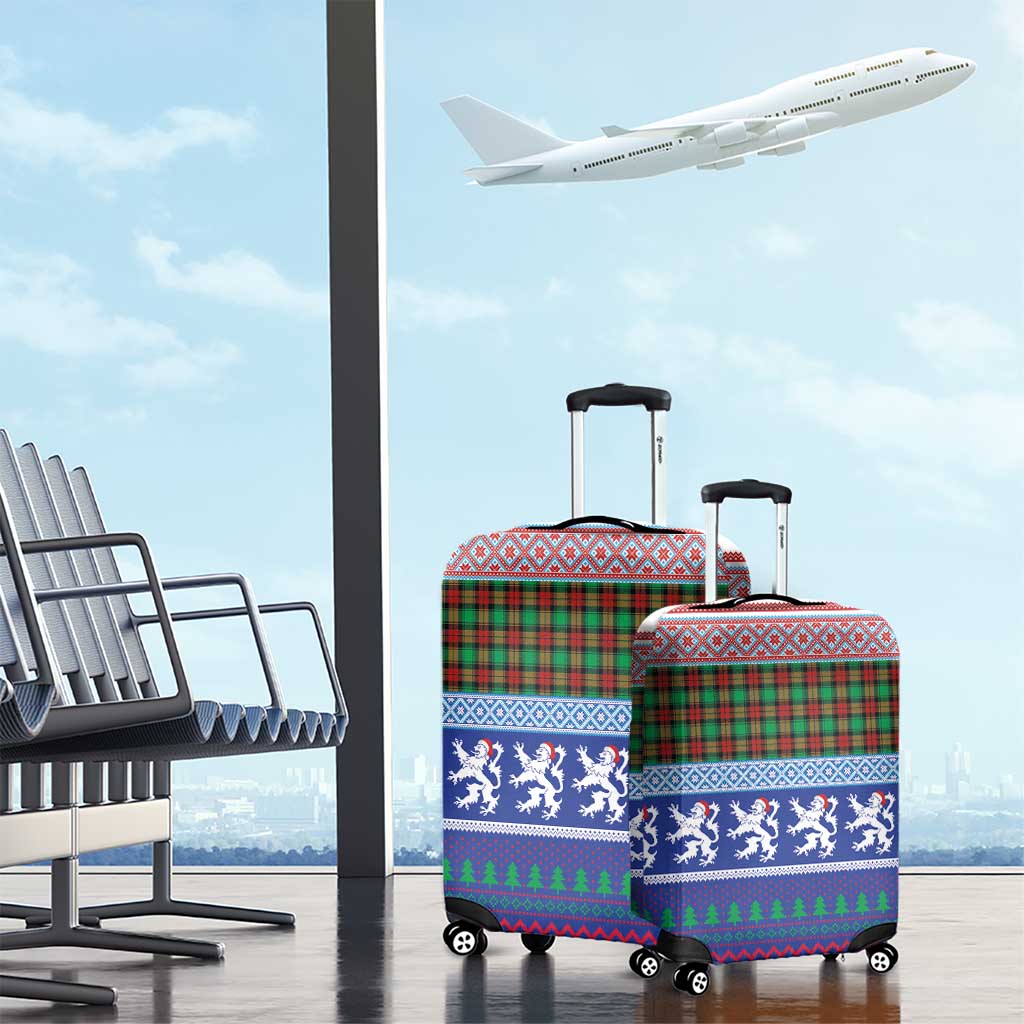 Scottish Christmas Luggage Cover Xmas Royal Lions and Tartan LT03
