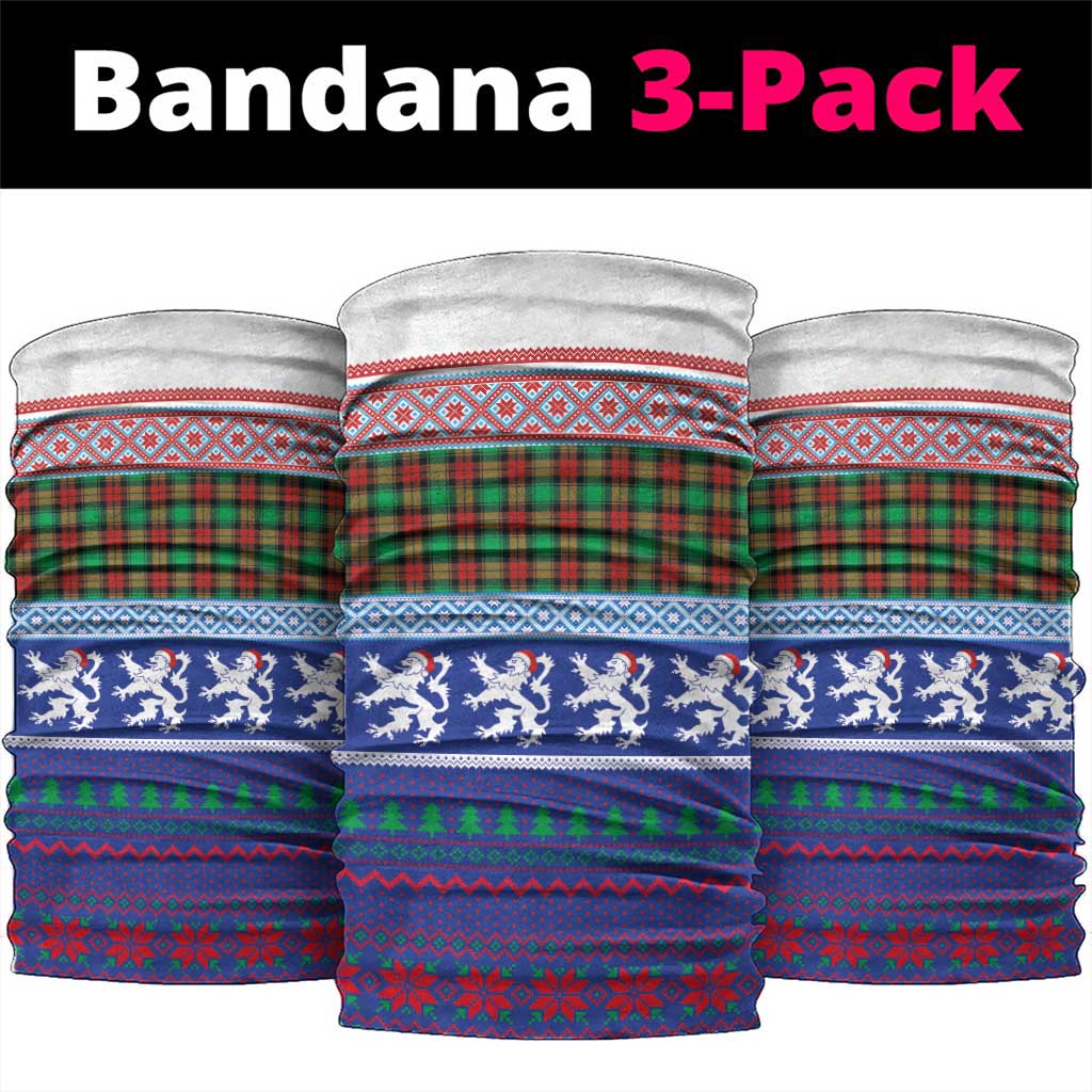 Scottish Christmas Neck Gaiter Xmas Royal Lions and Tartan LT03