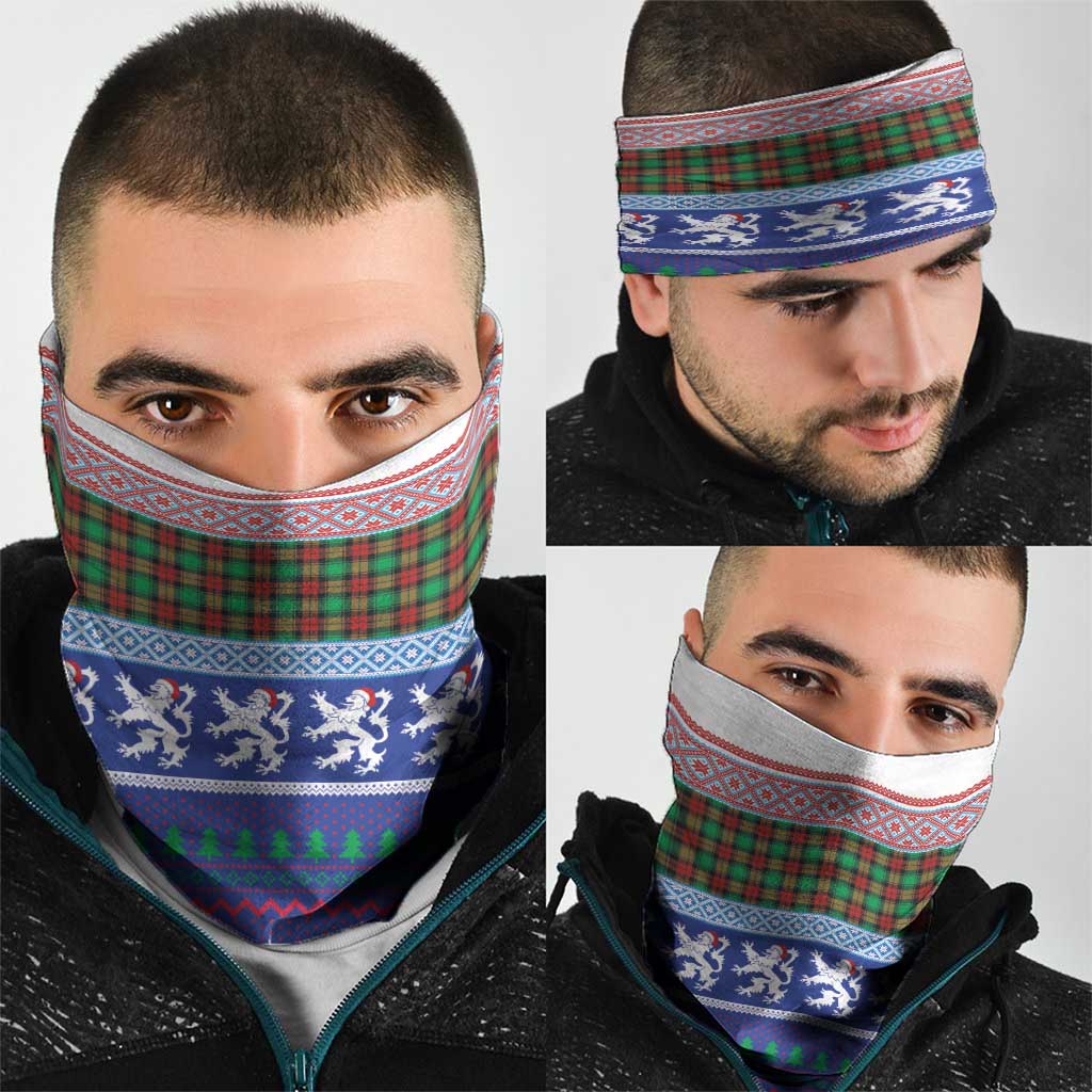 Scottish Christmas Neck Gaiter Xmas Royal Lions and Tartan LT03