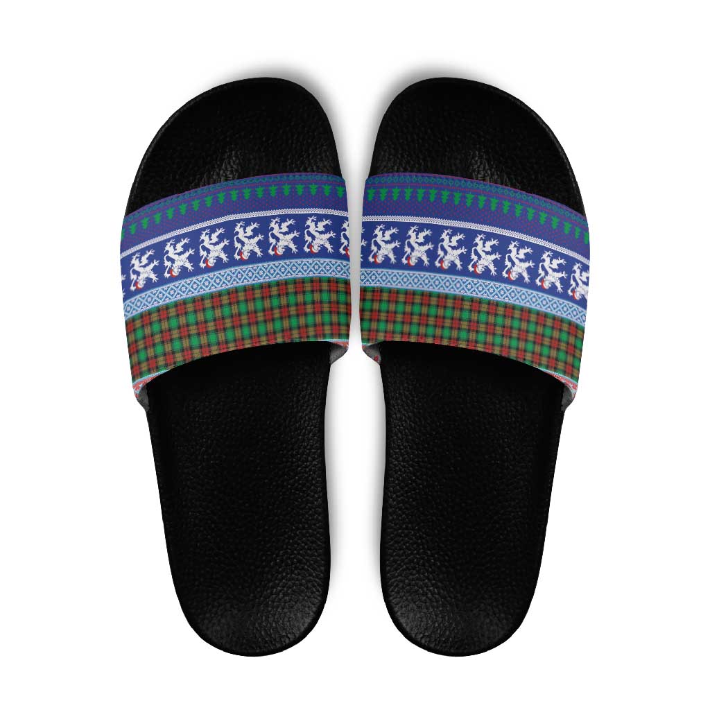 Scottish Christmas Slide Sandals Xmas Royal Lions and Tartan LT03