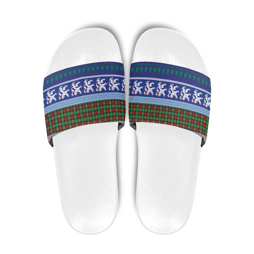 Scottish Christmas Slide Sandals Xmas Royal Lions and Tartan LT03