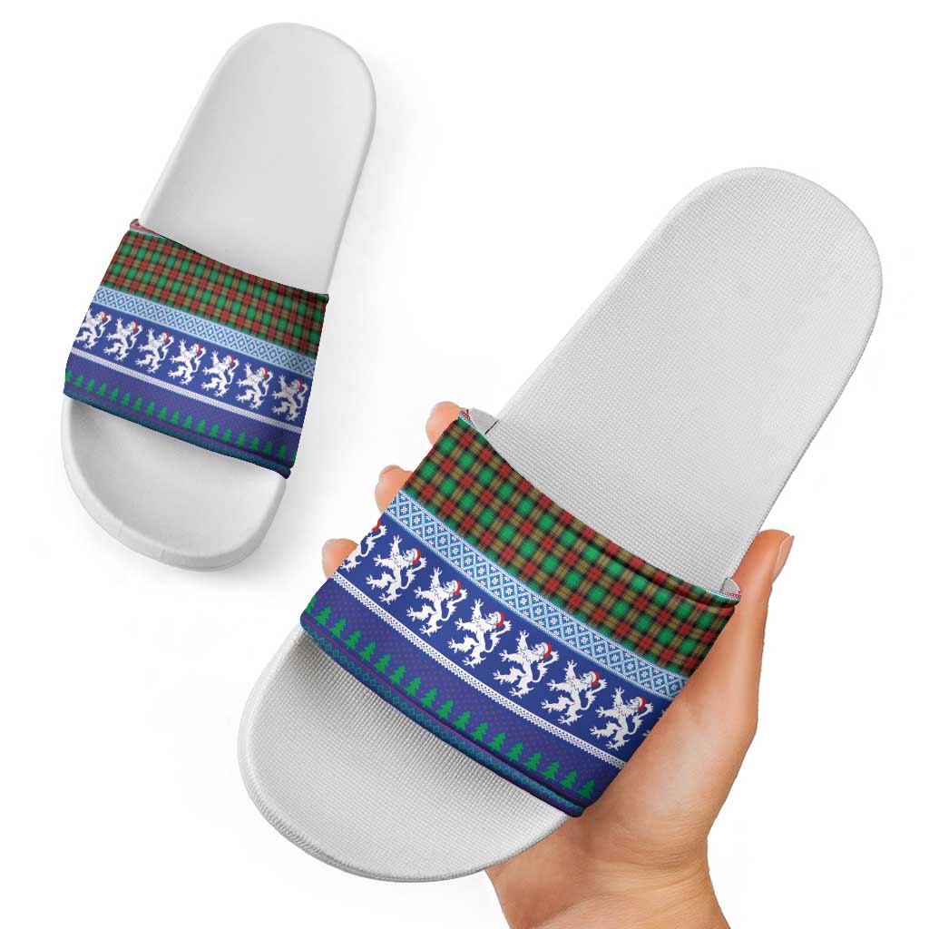 Scottish Christmas Slide Sandals Xmas Royal Lions and Tartan LT03
