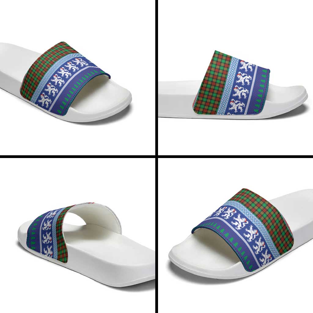 Scottish Christmas Slide Sandals Xmas Royal Lions and Tartan LT03