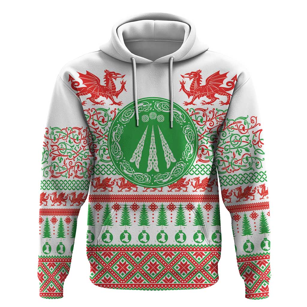 Welsh Christmas Hoodie Awen and Celtics Culture with Xmas Elements LT03