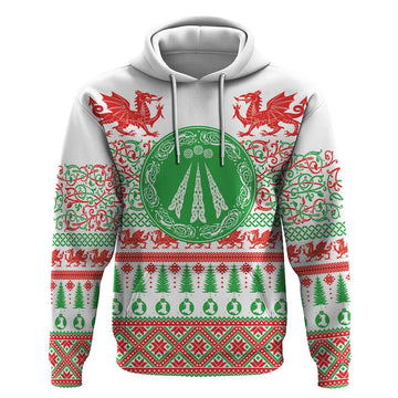 Welsh Christmas Hoodie Awen and Celtics Culture with Xmas Elements LT03