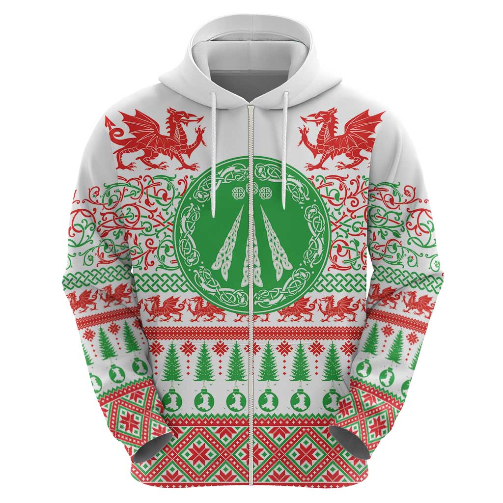 Welsh Christmas Hoodie Awen and Celtics Culture with Xmas Elements LT03