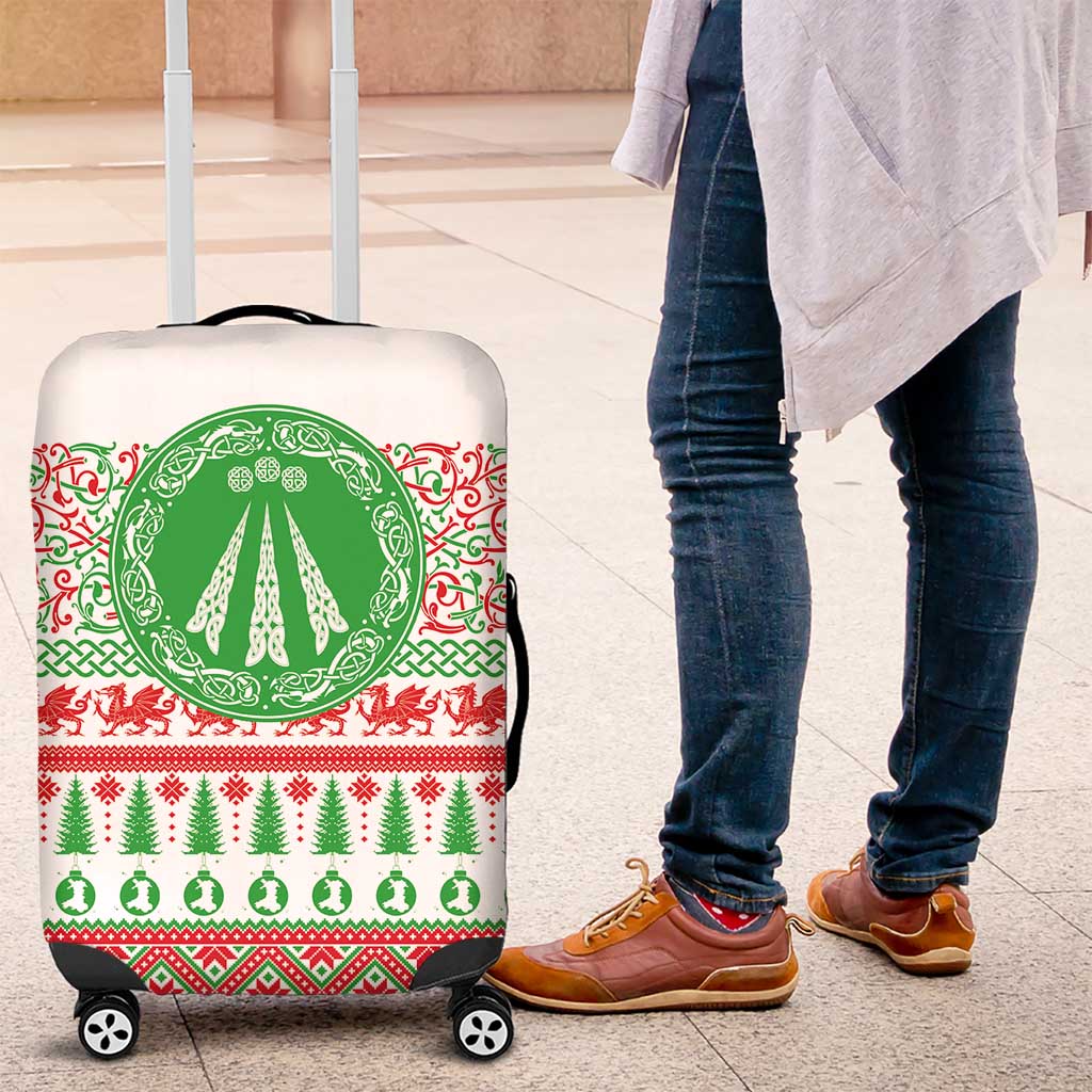 Welsh Christmas Luggage Cover Awen and Celtics Culture with Xmas Elements LT03