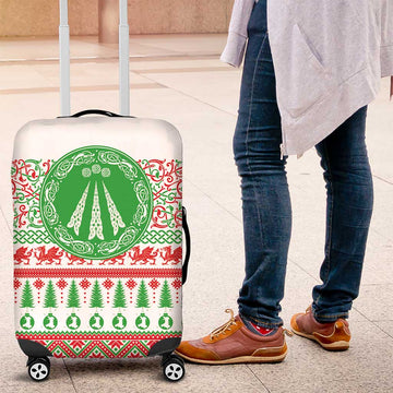 Welsh Christmas Luggage Cover Awen and Celtics Culture with Xmas Elements LT03