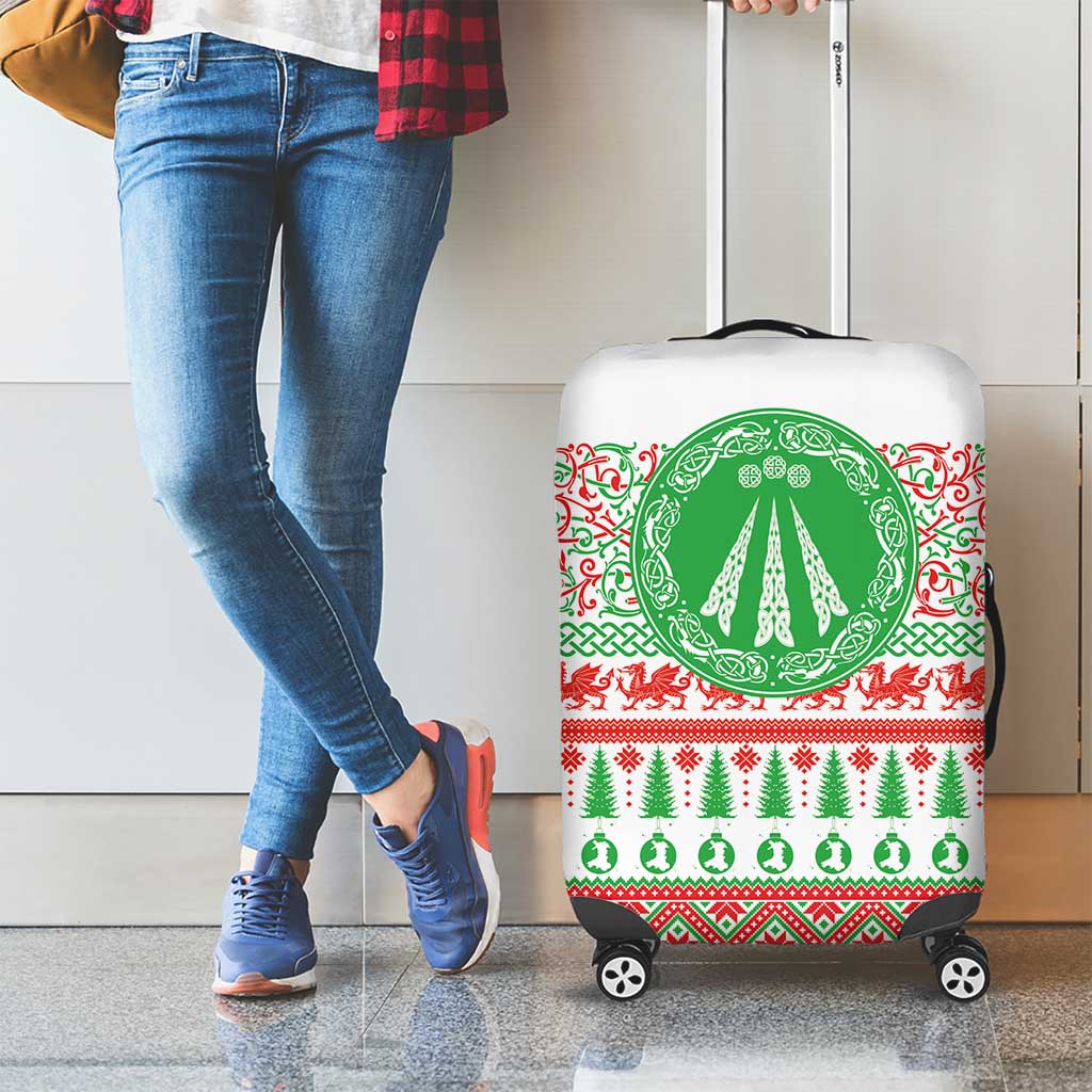 Welsh Christmas Luggage Cover Awen and Celtics Culture with Xmas Elements LT03