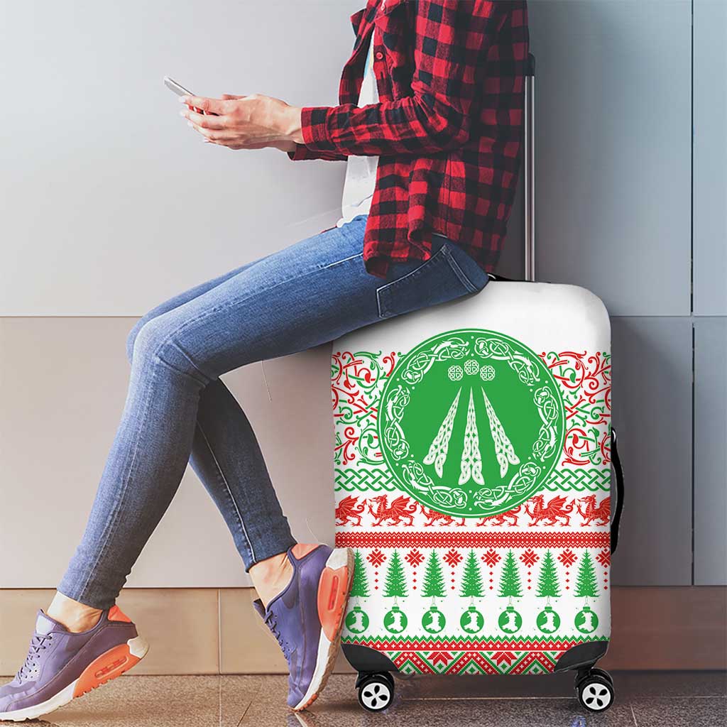 Welsh Christmas Luggage Cover Awen and Celtics Culture with Xmas Elements LT03