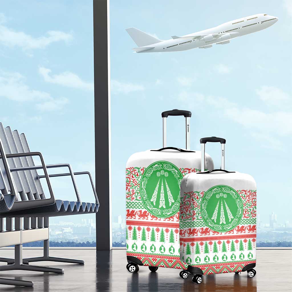 Welsh Christmas Luggage Cover Awen and Celtics Culture with Xmas Elements LT03