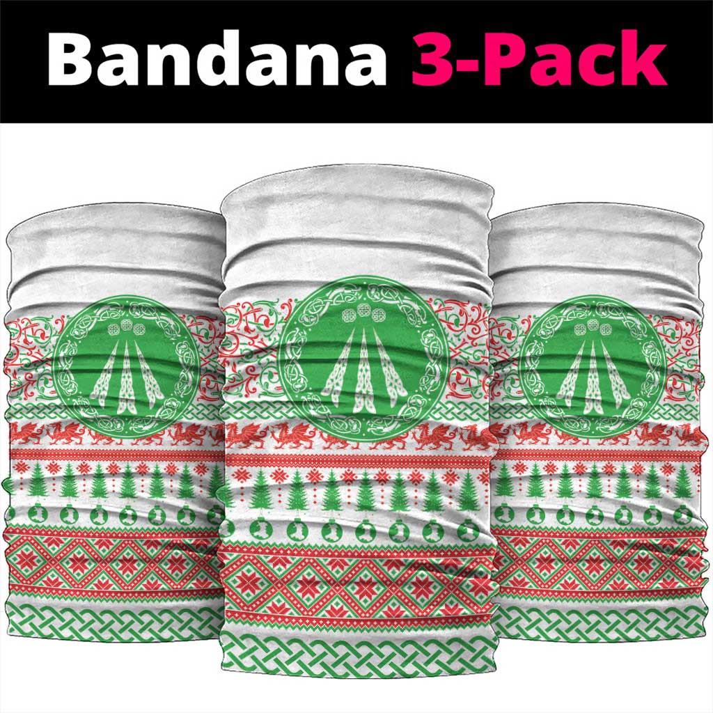 Welsh Christmas Neck Gaiter Awen and Celtics Culture with Xmas Elements LT03