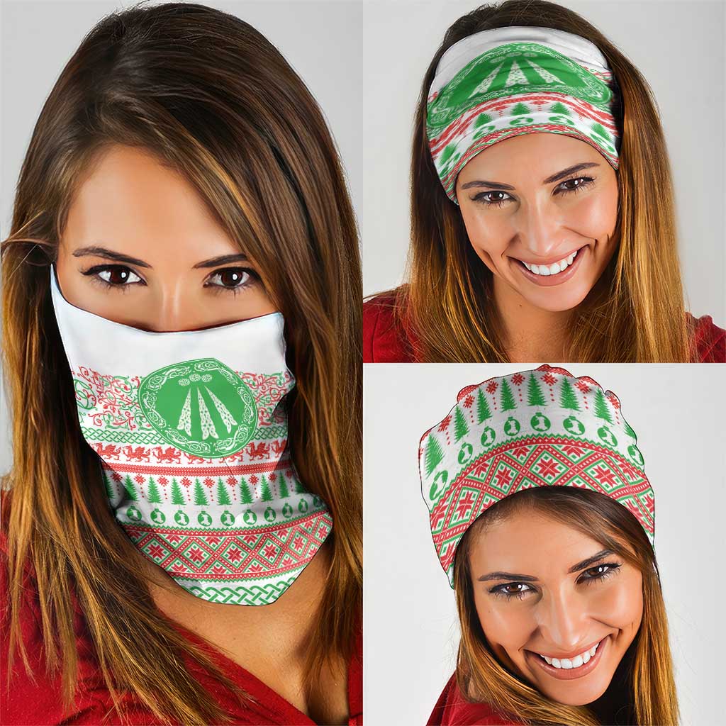 Welsh Christmas Neck Gaiter Awen and Celtics Culture with Xmas Elements LT03