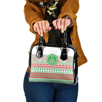 Welsh Christmas Shoulder Handbag Awen and Celtics Culture with Xmas Elements LT03