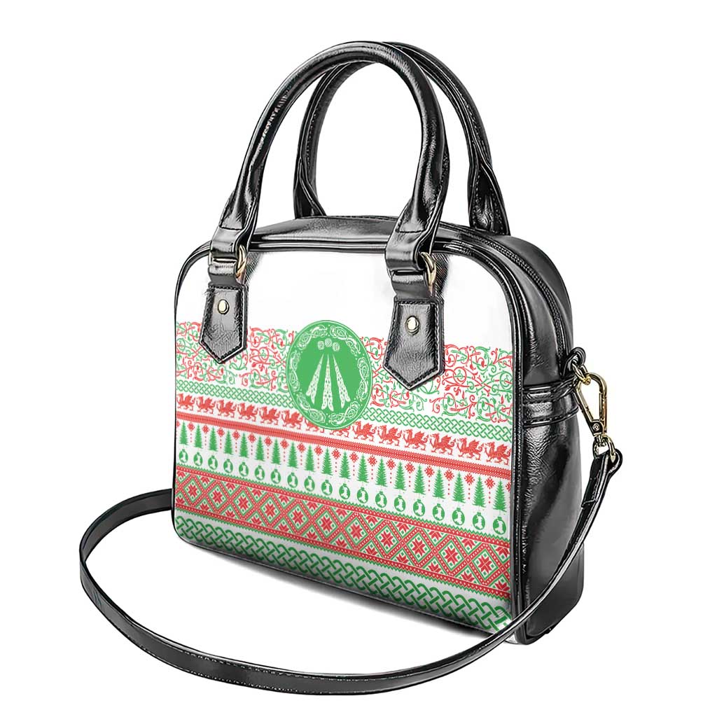 Welsh Christmas Shoulder Handbag Awen and Celtics Culture with Xmas Elements LT03