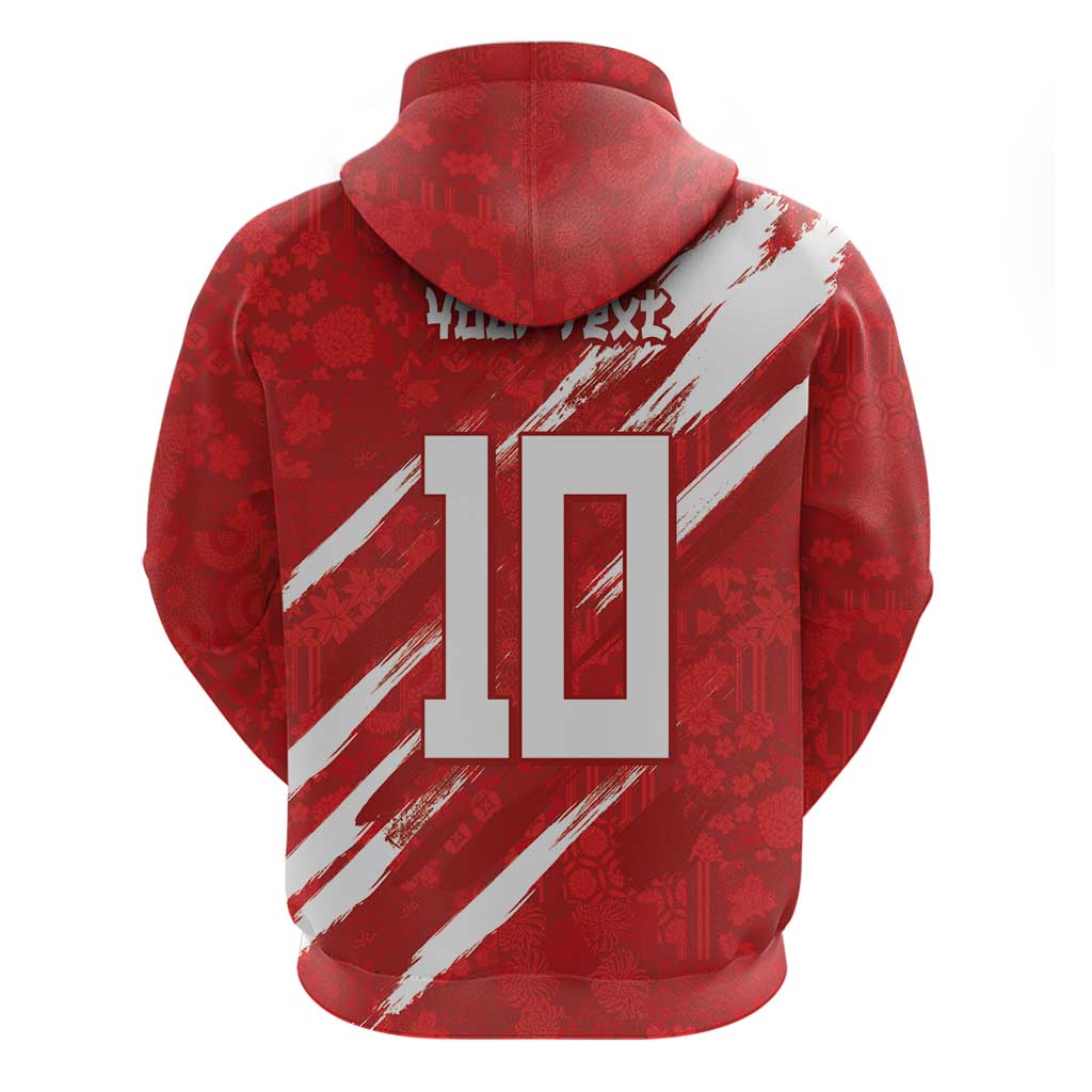 Custom Rugby Japan Hoodie The Champion Brave Blossoms Red Color LT03