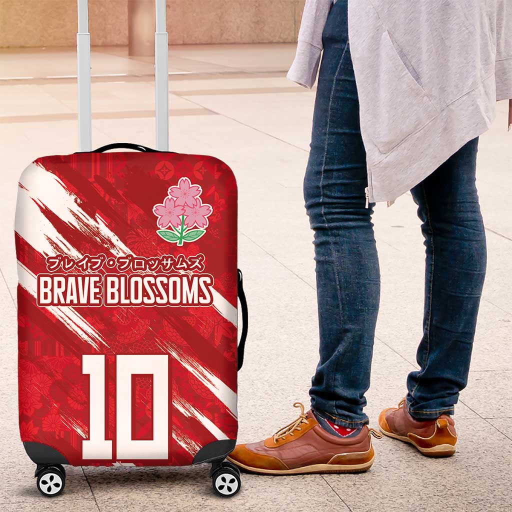Custom Rugby Japan Luggage Cover The Champion Brave Blossoms Red Color LT03