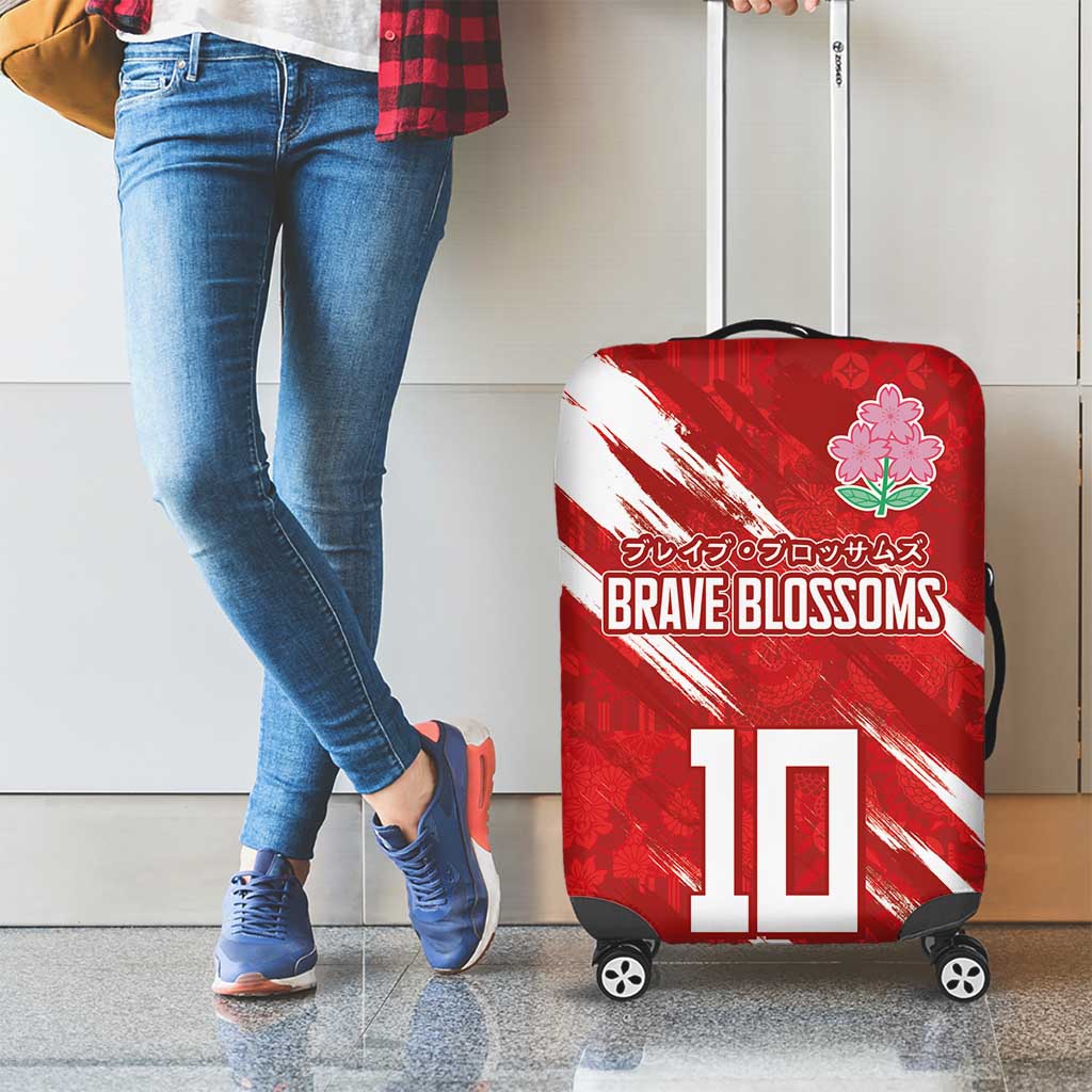Custom Rugby Japan Luggage Cover The Champion Brave Blossoms Red Color LT03