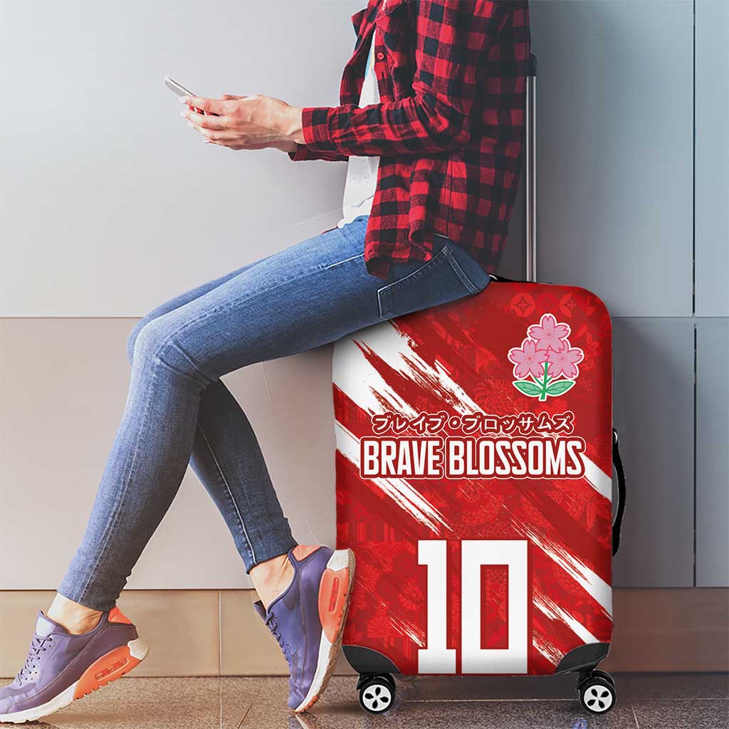 Custom Rugby Japan Luggage Cover The Champion Brave Blossoms Red Color LT03