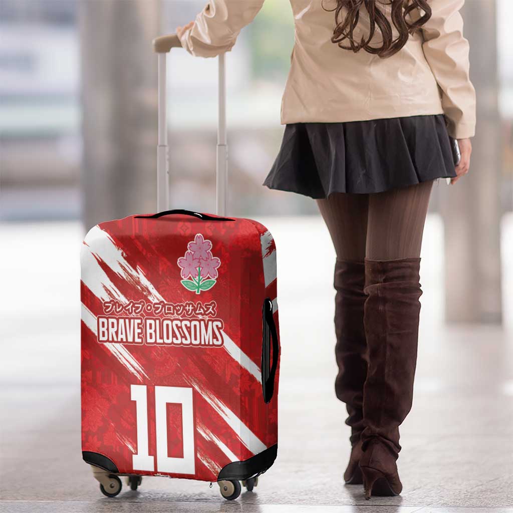 Custom Rugby Japan Luggage Cover The Champion Brave Blossoms Red Color LT03