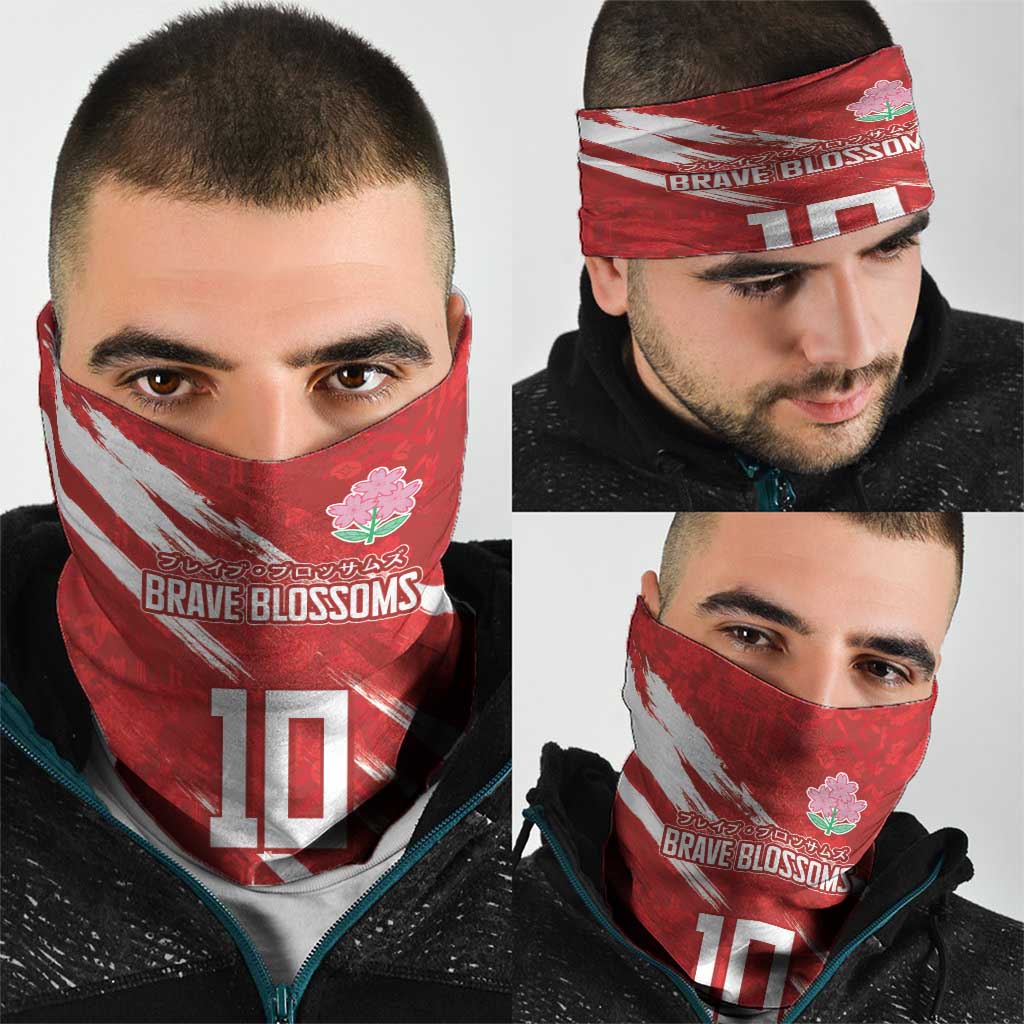 Custom Rugby Japan Neck Gaiter The Champion Brave Blossoms Red Color LT03