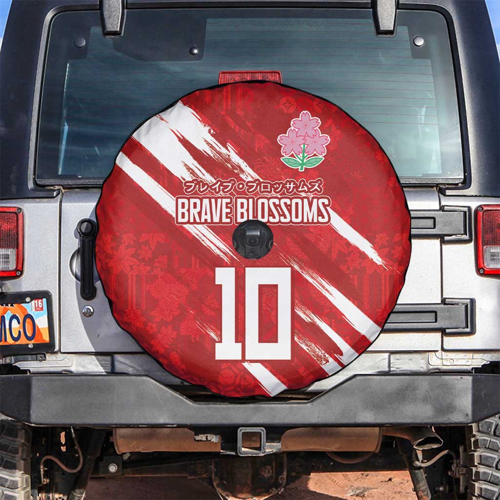 Custom Rugby Japan Spare Tire Cover The Champion Brave Blossoms Red Color LT03