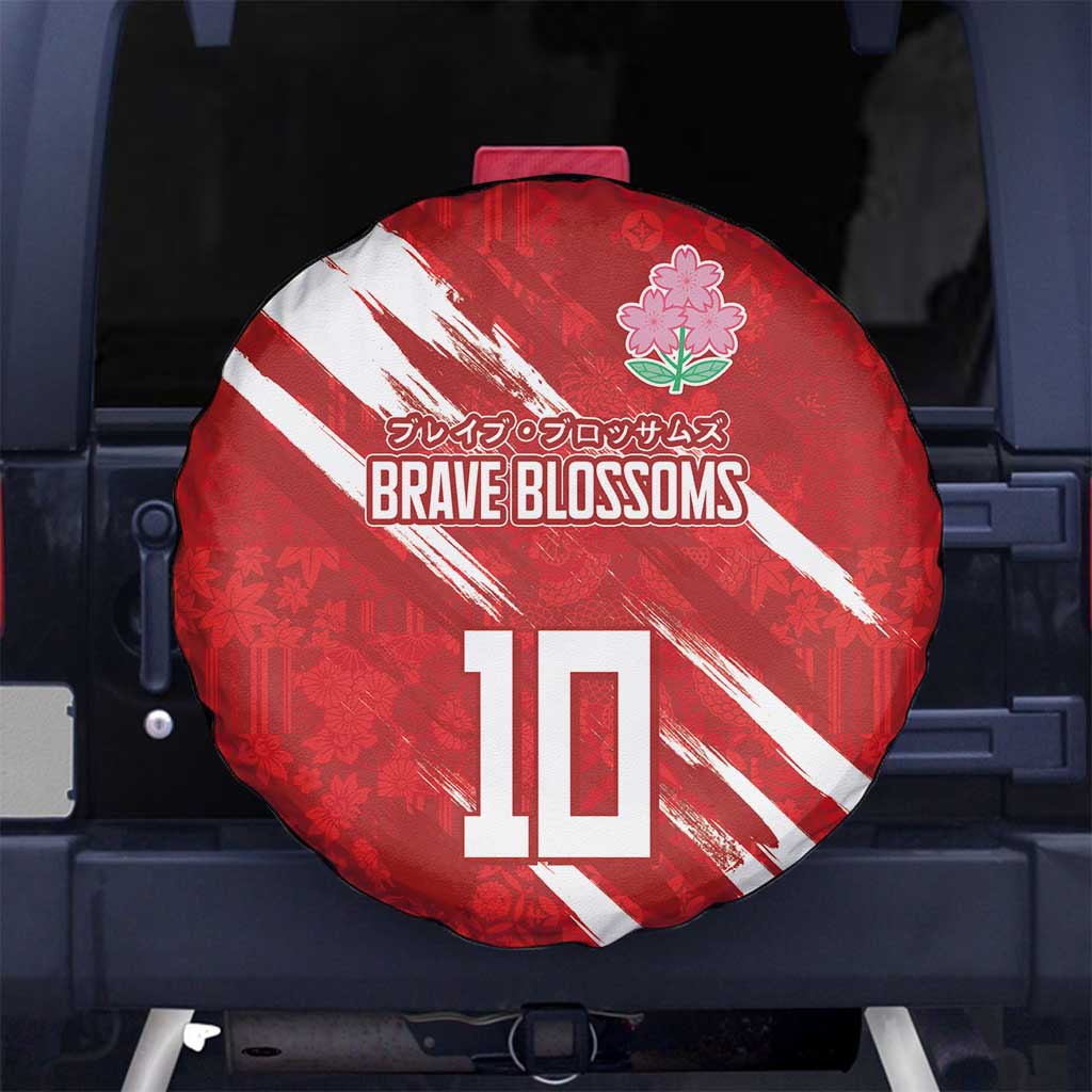 Custom Rugby Japan Spare Tire Cover The Champion Brave Blossoms Red Color LT03