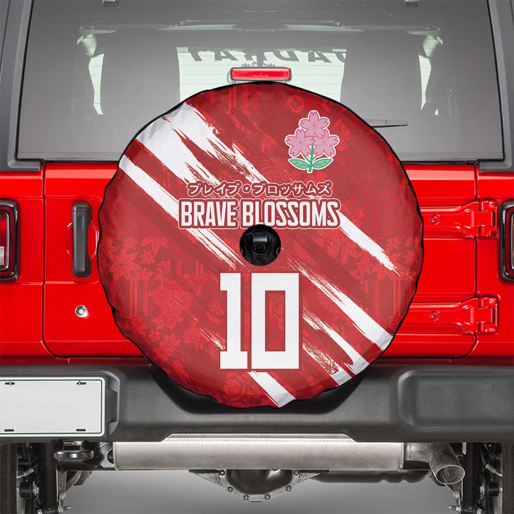 Custom Rugby Japan Spare Tire Cover The Champion Brave Blossoms Red Color LT03