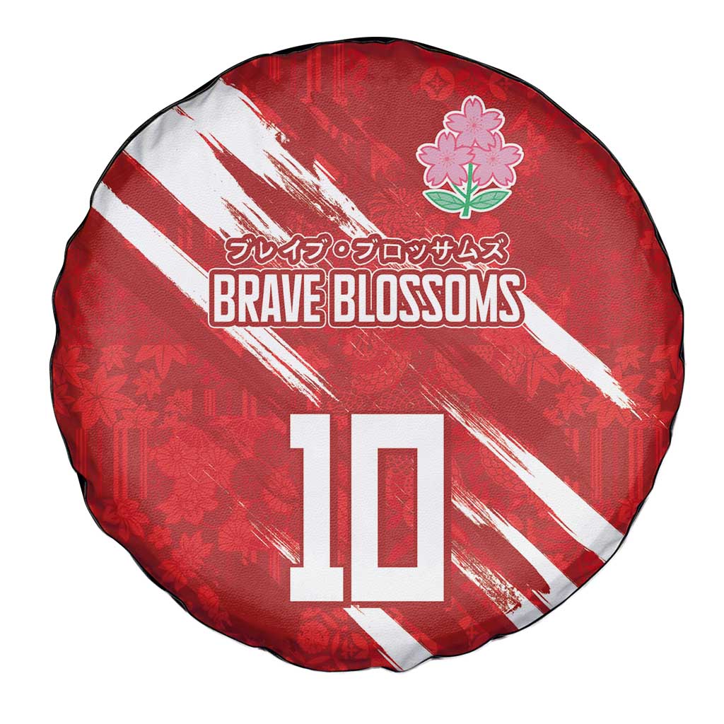 Custom Rugby Japan Spare Tire Cover The Champion Brave Blossoms Red Color LT03