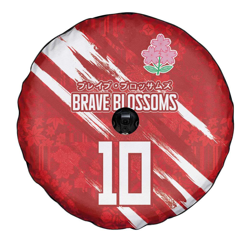 Custom Rugby Japan Spare Tire Cover The Champion Brave Blossoms Red Color LT03