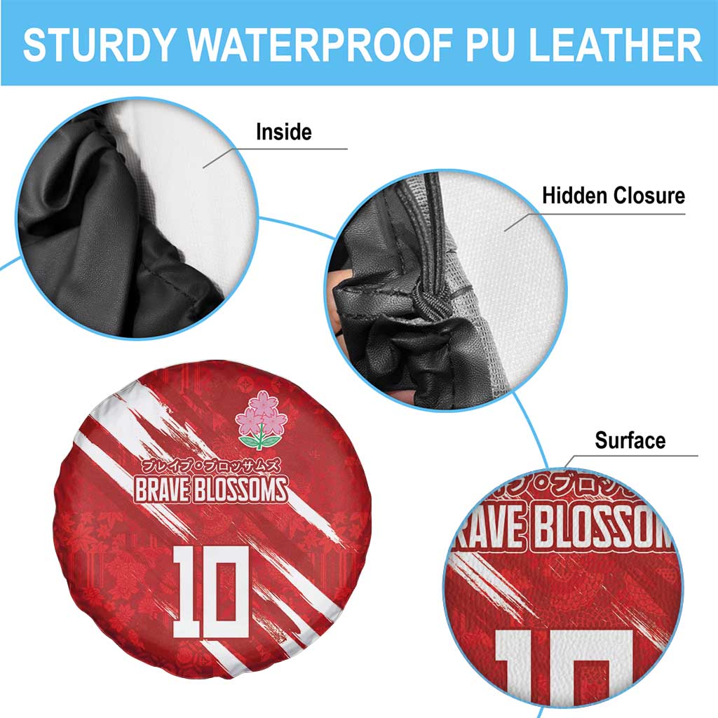 Custom Rugby Japan Spare Tire Cover The Champion Brave Blossoms Red Color LT03