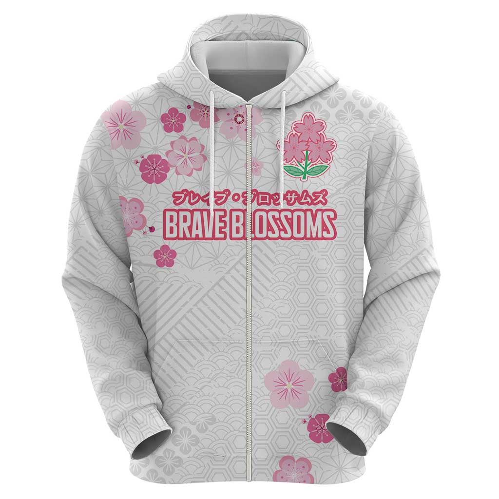 Custom Rugby Japan Hoodie The Champion Brave Blossoms White Color LT03