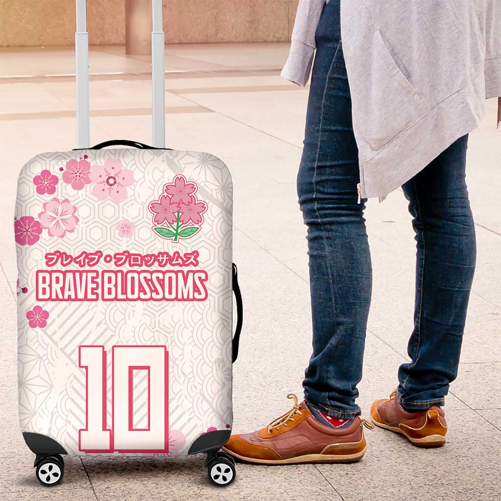 Custom Rugby Japan Luggage Cover The Champion Brave Blossoms White Color LT03