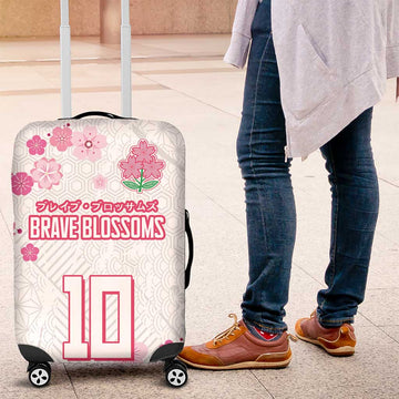 Custom Rugby Japan Luggage Cover The Champion Brave Blossoms White Color LT03