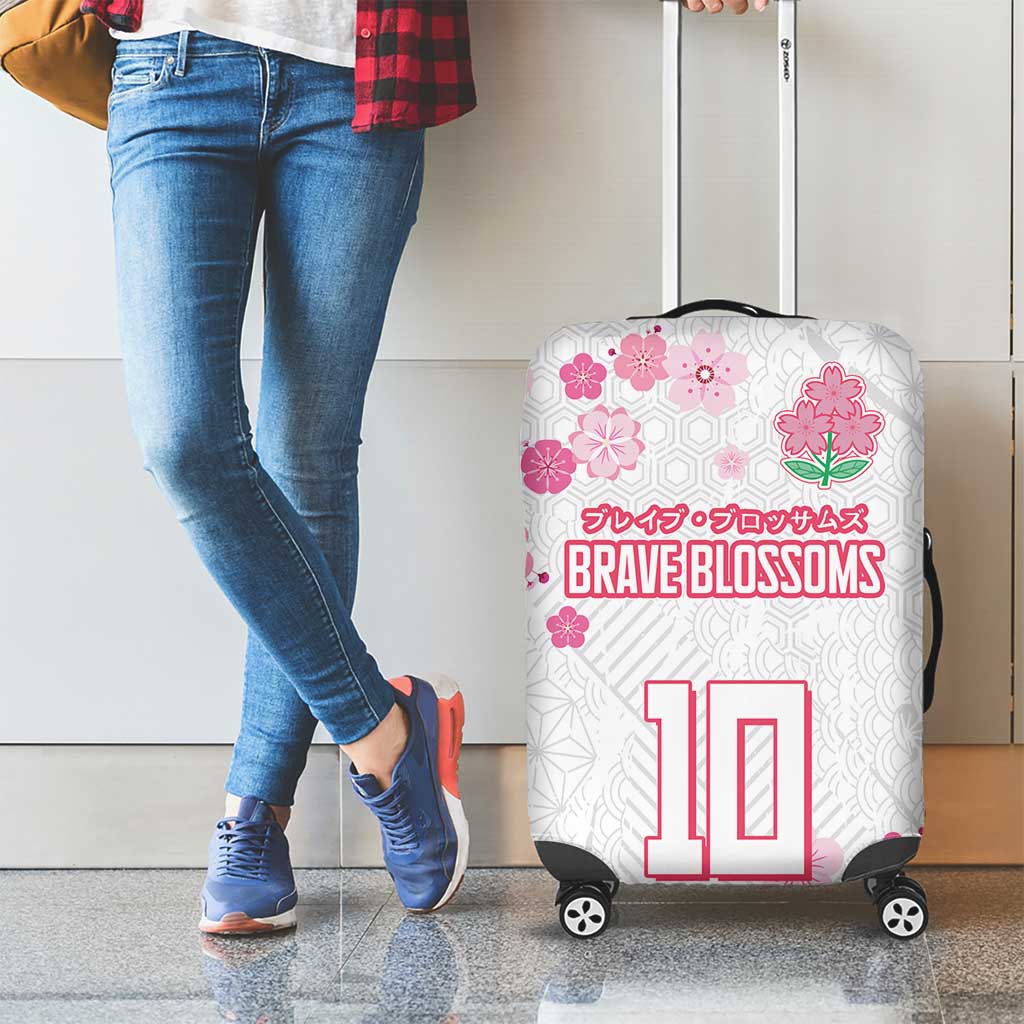 Custom Rugby Japan Luggage Cover The Champion Brave Blossoms White Color LT03