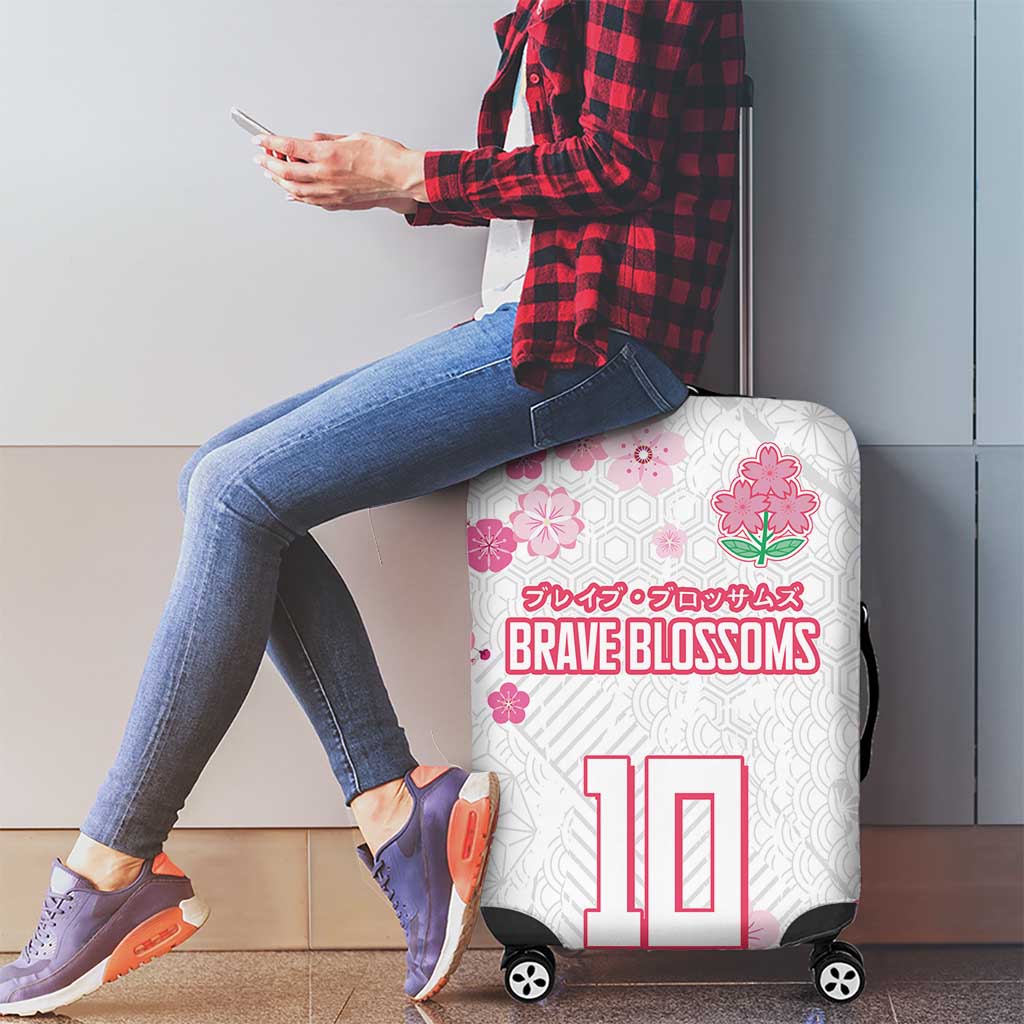 Custom Rugby Japan Luggage Cover The Champion Brave Blossoms White Color LT03