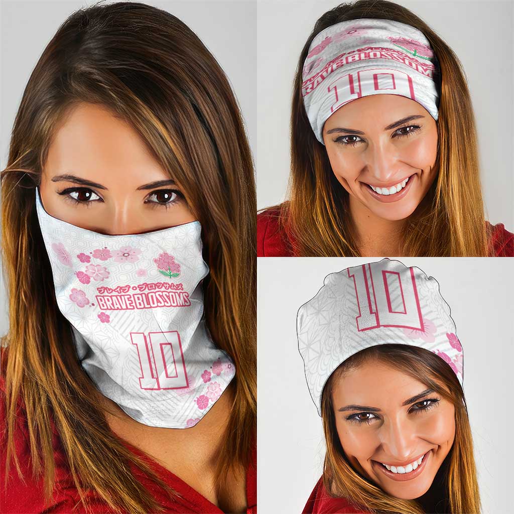 Custom Rugby Japan Neck Gaiter The Champion Brave Blossoms White Color LT03