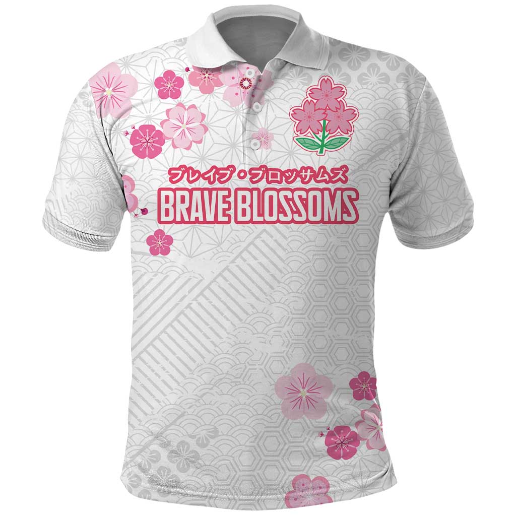 Custom Rugby Japan Polo Shirt The Champion Brave Blossoms White Color LT03