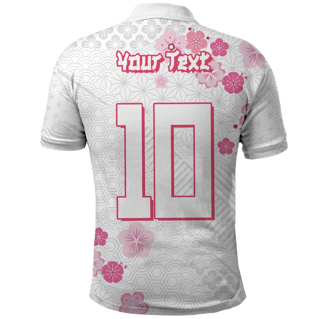 Custom Rugby Japan Polo Shirt The Champion Brave Blossoms White Color LT03