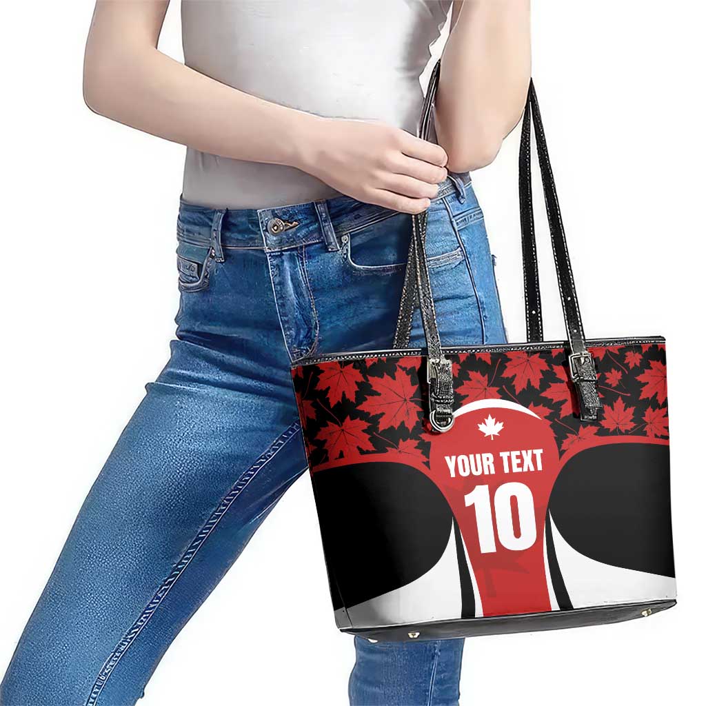 Custom Canada Pacific Rugby 2024 Leather Tote Bag Maple Pattern Jersey LT03