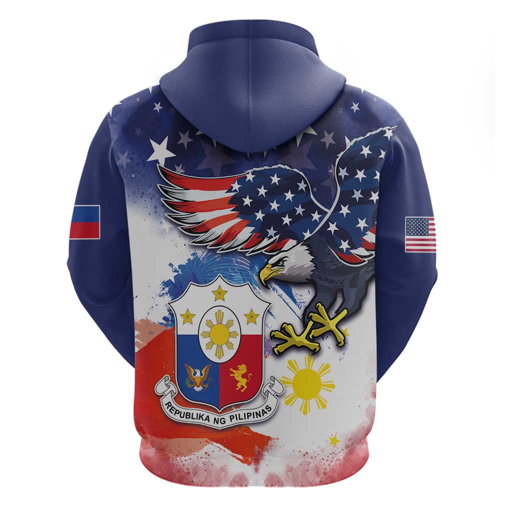 Filipino American History Month Hoodie USA Eagle and Philippines Coat of Arms Symbol with National Flag LT03