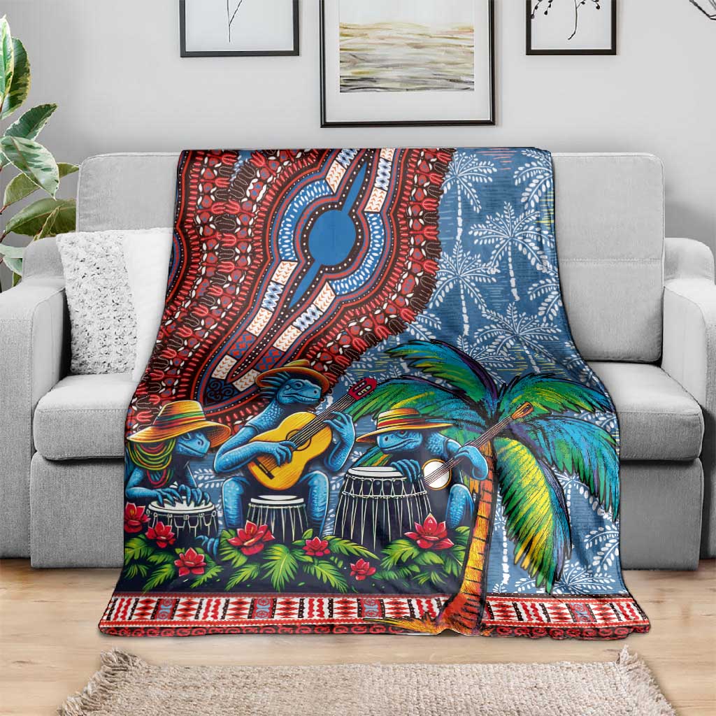 Afro-Caribbean Blanket African Dashiki Style with Caribbean Music with Blue Iguanas LT03