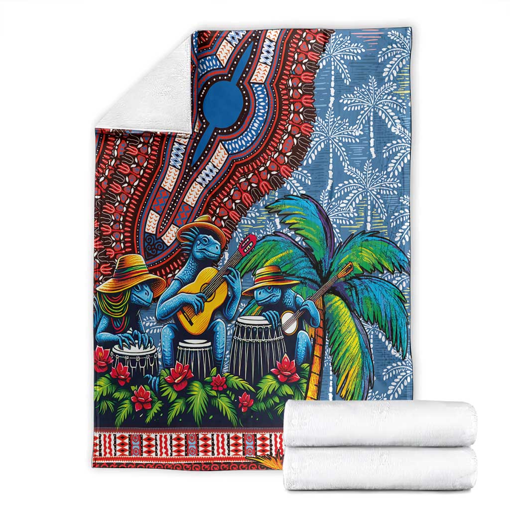 Afro-Caribbean Blanket African Dashiki Style with Caribbean Music with Blue Iguanas LT03