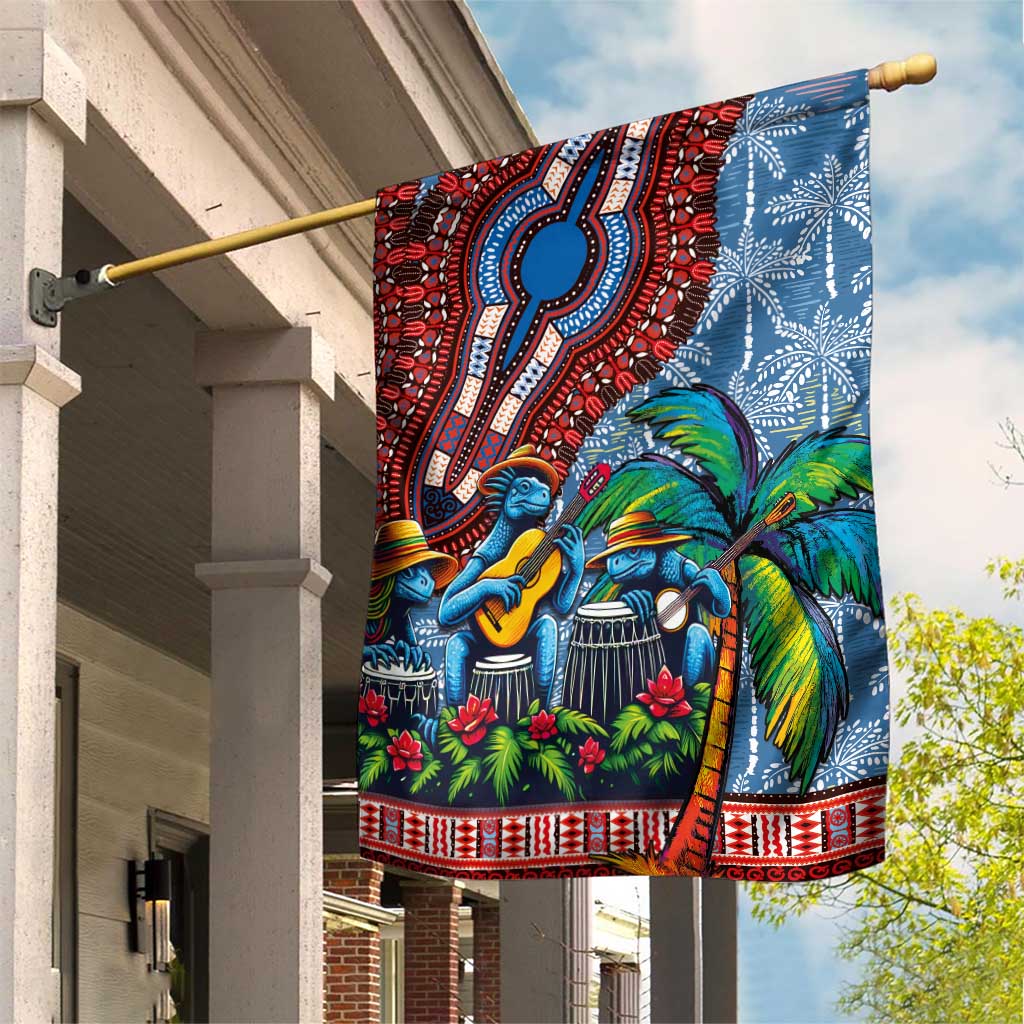 Afro-Caribbean Garden Flag African Dashiki Style with Caribbean Music with Blue Iguanas LT03
